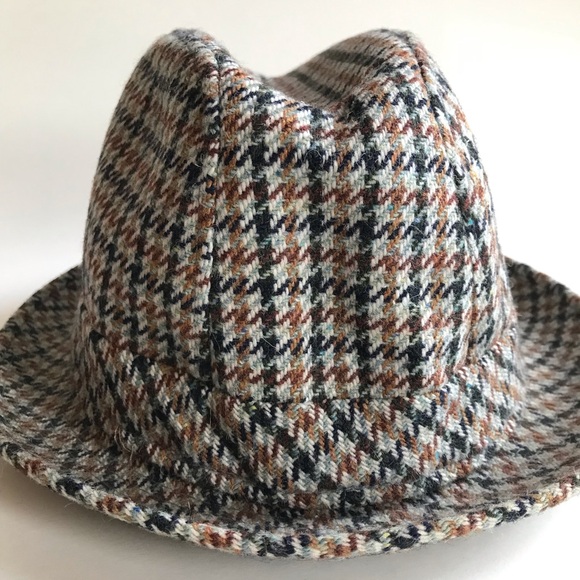 Handtailored BLARNEY Inter Hat Wool Made in Ireland Houndstooth 7 1/4 - Picture 3 of 16